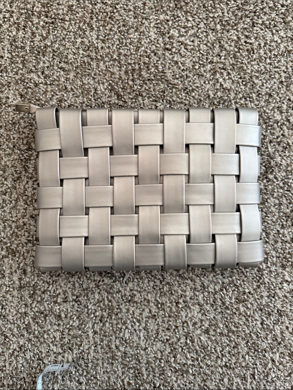 Anthropologie Lindy Woven Metallic Clutch
